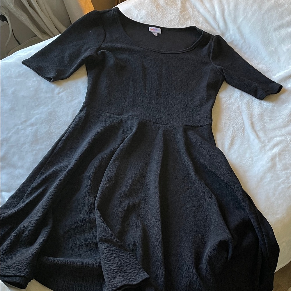 LuLaRoe Black Fit-and-Flare Dress